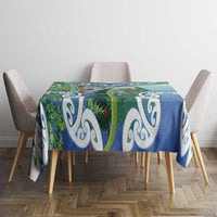 Aotearoa New Zealand Natural Plants Tablecloth Pohutukawa with Silver Ferns Koru Frond Maori Tattoos LT03 - Polynesian Pride