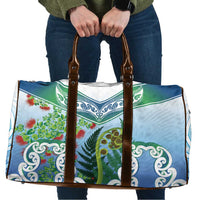 Aotearoa New Zealand Natural Plants Travel Bag Pohutukawa with Silver Ferns Koru Frond Maori Tattoos LT03 Multicolor - Polynesian Pride