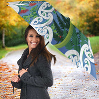 Aotearoa New Zealand Natural Plants Umbrella Pohutukawa with Silver Ferns Koru Frond Maori Tattoos LT03 - Polynesian Pride
