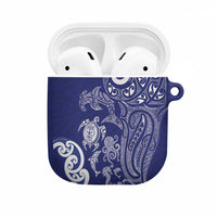 New Zealand Sea Animals with Maori Tribal Tattoo AirPods Case Blue Color LT03 Blue - Polynesian Pride