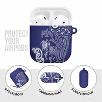 New Zealand Sea Animals with Maori Tribal Tattoo AirPods Case Blue Color LT03 - Polynesian Pride
