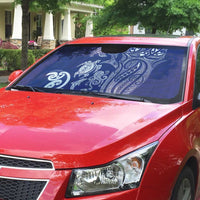 New Zealand Sea Animals with Maori Tribal Tattoo Auto Sun Shade Blue Color LT03 - Polynesian Pride