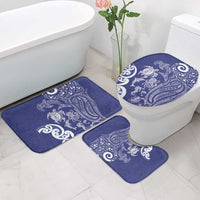 New Zealand Sea Animals with Maori Tribal Tattoo Bathroom Set Blue Color LT03 - Polynesian Pride