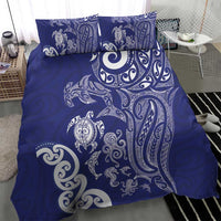 New Zealand Sea Animals with Maori Tribal Tattoo Bedding Set Blue Color LT03 - Polynesian Pride