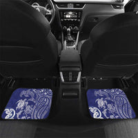New Zealand Sea Animals with Maori Tribal Tattoo Car Mats Blue Color LT03 Set 2pcs - Back Blue - Polynesian Pride