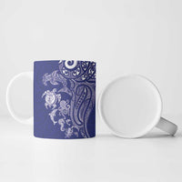 New Zealand Sea Animals with Maori Tribal Tattoo Ceramic Mug Blue Color LT03 - Polynesian Pride