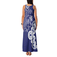 New Zealand Sea Animals with Maori Tribal Tattoo Family Matching Tank Maxi Dress and Hawaiian Shirt Blue Color LT03 - Polynesian Pride