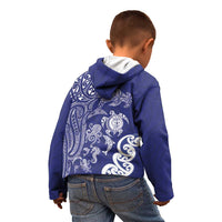 New Zealand Sea Animals with Maori Tribal Tattoo Kid Hoodie Blue Color LT03 - Polynesian Pride