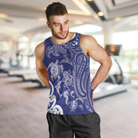 New Zealand Sea Animals with Maori Tribal Tattoo Men Tank Top Blue Color LT03 Blue - Polynesian Pride
