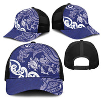 New Zealand Sea Animals with Maori Tribal Tattoo Mesh Trucker Cap Blue Color LT03 - Polynesian Pride