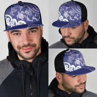 New Zealand Sea Animals with Maori Tribal Tattoo Mesh Trucker Cap Blue Color LT03 - Polynesian Pride