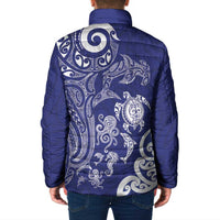 New Zealand Sea Animals with Maori Tribal Tattoo Padded Jacket Blue Color LT03 - Polynesian Pride