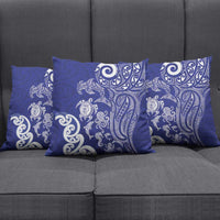 New Zealand Sea Animals with Maori Tribal Tattoo Pillow Cover Blue Color LT03 - Polynesian Pride