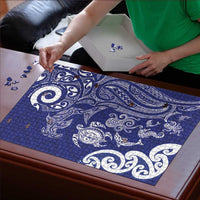 New Zealand Sea Animals with Maori Tribal Tattoo Puzzle Blue Color LT03 - Polynesian Pride