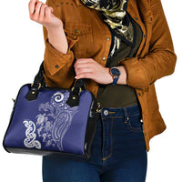 New Zealand Sea Animals with Maori Tribal Tattoo Shoulder Handbag Blue Color LT03 - Polynesian Pride