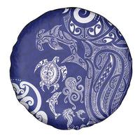 New Zealand Sea Animals with Maori Tribal Tattoo Spare Tire Cover Blue Color LT03 - Polynesian Pride