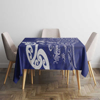 New Zealand Sea Animals with Maori Tribal Tattoo Tablecloth Blue Color LT03 - Polynesian Pride