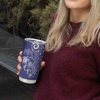 New Zealand Sea Animals with Maori Tribal Tattoo Tumbler Cup Blue Color LT03 - Polynesian Pride