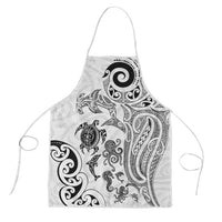 New Zealand Sea Animals with Maori Tribal Tattoo Apron White Color LT03 White - Polynesian Pride