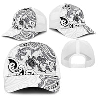 New Zealand Sea Animals with Maori Tribal Tattoo Baseball Net Cap White Color LT03 - Polynesian Pride