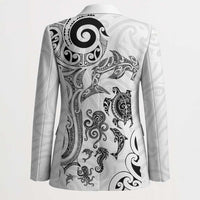 New Zealand Sea Animals with Maori Tribal Tattoo Blazer White Color LT03 - Polynesian Pride