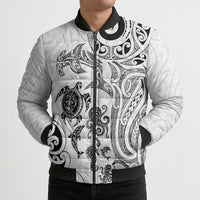New Zealand Sea Animals with Maori Tribal Tattoo Bomber Puffer Jacket White Color LT03 - Polynesian Pride