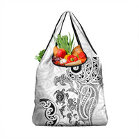 New Zealand Sea Animals with Maori Tribal Tattoo Grocery Bag White Color LT03 1-pack One Size White - Polynesian Pride