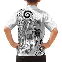 New Zealand Sea Animals with Maori Tribal Tattoo Hawaiian Shirt White Color LT03 - Polynesian Pride