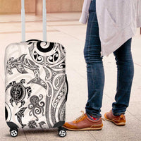 New Zealand Sea Animals with Maori Tribal Tattoo Luggage Cover White Color LT03 White - Polynesian Pride