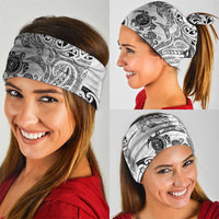 New Zealand Sea Animals with Maori Tribal Tattoo Neck Gaiter White Color LT03 - Polynesian Pride