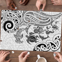 New Zealand Sea Animals with Maori Tribal Tattoo Puzzle White Color LT03 - Polynesian Pride
