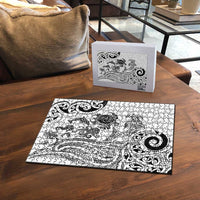 New Zealand Sea Animals with Maori Tribal Tattoo Puzzle White Color LT03 - Polynesian Pride