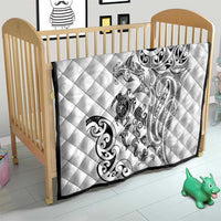 New Zealand Sea Animals with Maori Tribal Tattoo Quilt White Color LT03 - Polynesian Pride