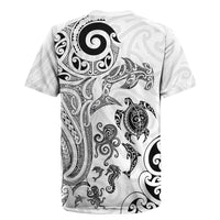 New Zealand Sea Animals with Maori Tribal Tattoo Rugby Jersey White Color LT03 - Polynesian Pride