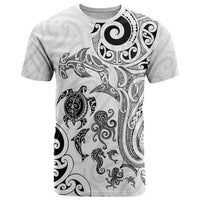 New Zealand Sea Animals with Maori Tribal Tattoo T Shirt White Color LT03 White - Polynesian Pride