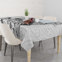 New Zealand Sea Animals with Maori Tribal Tattoo Tablecloth White Color LT03 - Polynesian Pride
