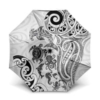 New Zealand Sea Animals with Maori Tribal Tattoo Umbrella White Color LT03 One Size Folded 11.42 inch Opened Diameter 37.4 inch White - Polynesian Pride