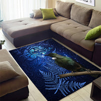 New Zealand Tui Bird Matariki Area Rug Maori New Year with Galaxy Fern LT03 - Polynesian Pride