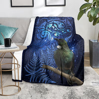 New Zealand Tui Bird Matariki Blanket Maori New Year with Galaxy Fern LT03 - Polynesian Pride