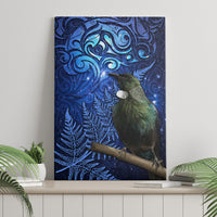 New Zealand Tui Bird Matariki Canvas Wall Art Maori New Year with Galaxy Fern LT03 - Polynesian Pride