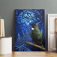 New Zealand Tui Bird Matariki Canvas Wall Art Maori New Year with Galaxy Fern LT03 - Polynesian Pride