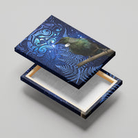 New Zealand Tui Bird Matariki Canvas Wall Art Maori New Year with Galaxy Fern LT03 - Polynesian Pride