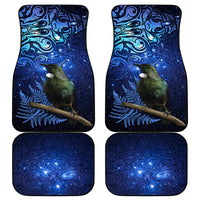 New Zealand Tui Bird Matariki Car Mats Maori New Year with Galaxy Fern LT03 - Polynesian Pride