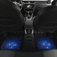 New Zealand Tui Bird Matariki Car Mats Maori New Year with Galaxy Fern LT03 Set 2pcs - Back Blue - Polynesian Pride