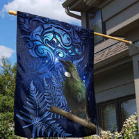 New Zealand Tui Bird Matariki Garden Flag Maori New Year with Galaxy Fern LT03 - Polynesian Pride