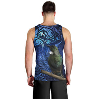 New Zealand Tui Bird Matariki Men Tank Top Maori New Year with Galaxy Fern LT03 - Polynesian Pride