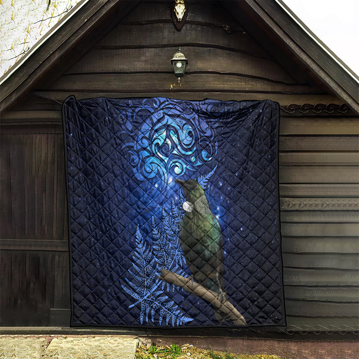 New Zealand Tui Bird Matariki Quilt Maori New Year with Galaxy Fern LT03 - Polynesian Pride