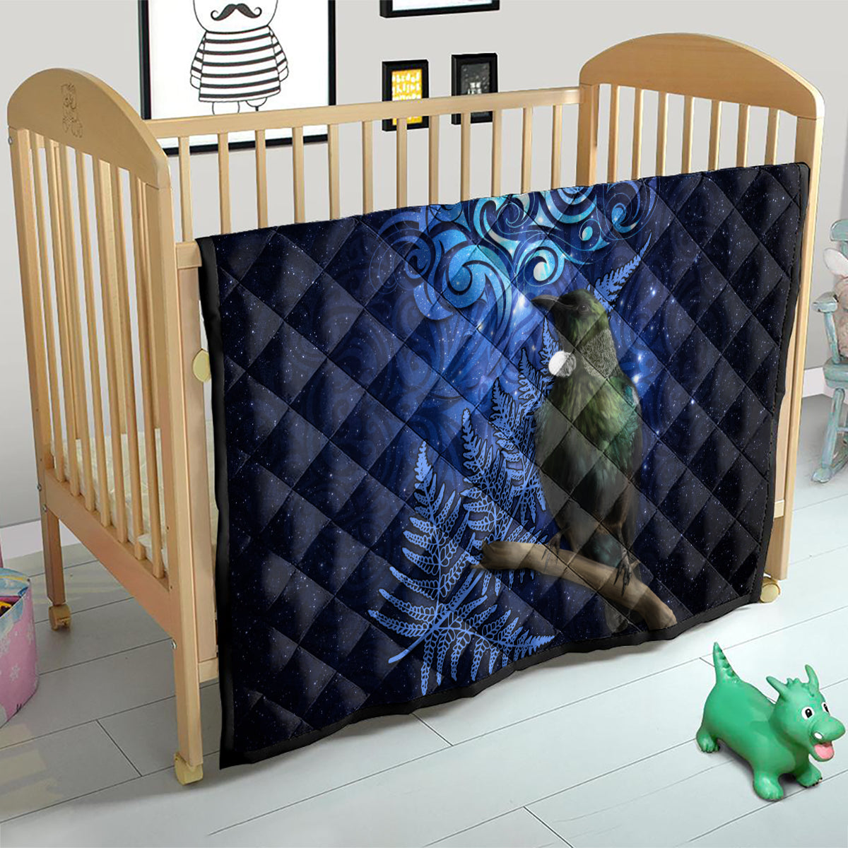 New Zealand Tui Bird Matariki Quilt Maori New Year with Galaxy Fern LT03 - Polynesian Pride