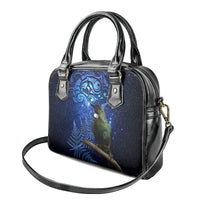 New Zealand Tui Bird Matariki Shoulder Handbag Maori New Year with Galaxy Fern LT03 - Polynesian Pride
