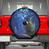 New Zealand Tui Bird Matariki Spare Tire Cover Maori New Year with Galaxy Fern LT03 - Polynesian Pride